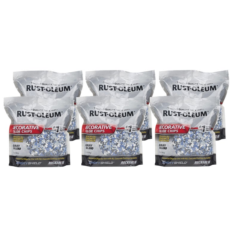 رست أوليوم رقائق ألوان زخرفية من Rust-Oleum 301359-6PK، 6 عبوات، مزيج رمادي - Image 1
